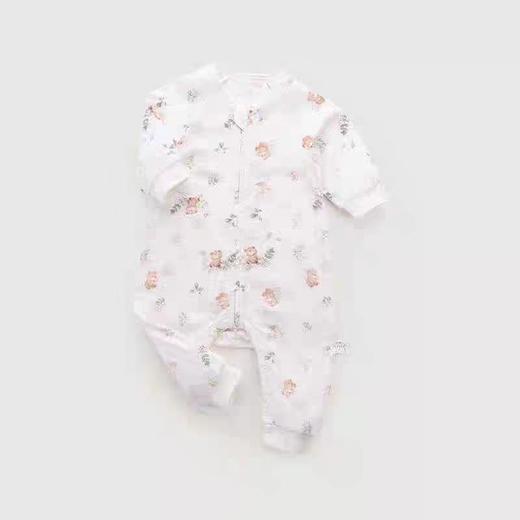 拉比-内衣类（夏）I5小熊纱布全开连体衣米白059 商品图1