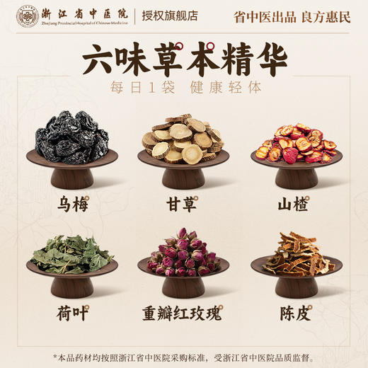 【清心湖专卖】浙江省中医院葛根荷叶山楂饮/荷叶金银花茯苓饮/乌梅荷叶饮   独立茶包 方便卫生 可煮可泡 药食同源 认准官方正品 谨防假冒 商品图1