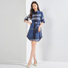 【袖子可收起】罗蒙夏季连衣裙女士休闲百搭时尚衬衫裙时髦格纹收腰显瘦裙子 商品缩略图4