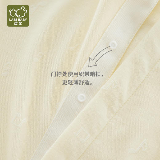 拉比-内衣类（夏）短袖全开连体衣粉黄LYBA10240235059 商品图5