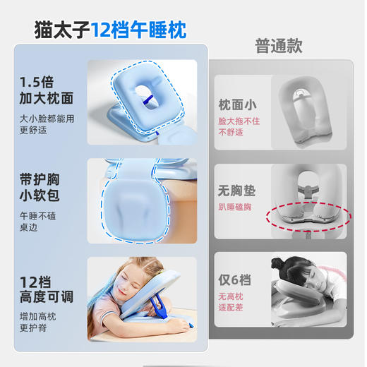 猫太子小学生午睡枕趴睡枕桌午休枕头 商品图3