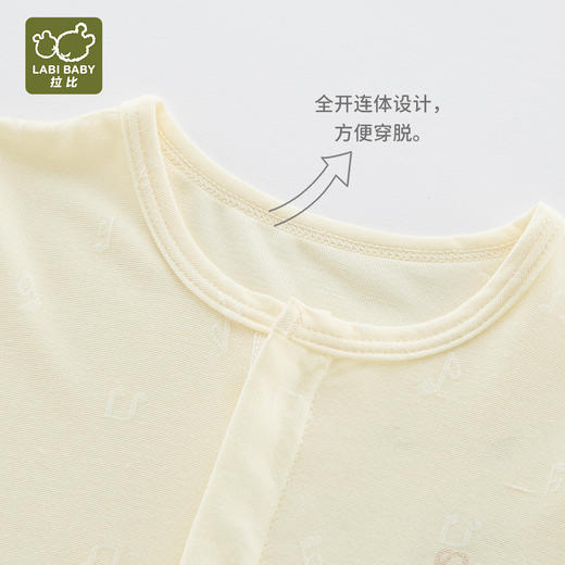 拉比-内衣类（夏）短袖全开连体衣粉黄LYBA10240235059 商品图4