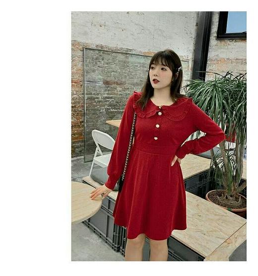 【诗铭洛可】7078 红色许愿裙法式温柔娃娃裙B19-2 商品图3