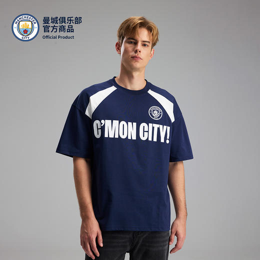 【官方正版】曼城俱乐部 | 蓝白拼色T恤夏季时尚潮流短袖 商品图3