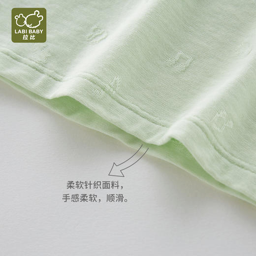 拉比-内衣类（夏）短袖肩开服套装浅绿/粉红 商品图4