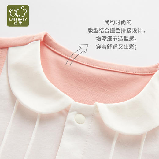 拉比-童衣类（夏）I5精致全开连体短袖衣玫瑰红059 商品图3