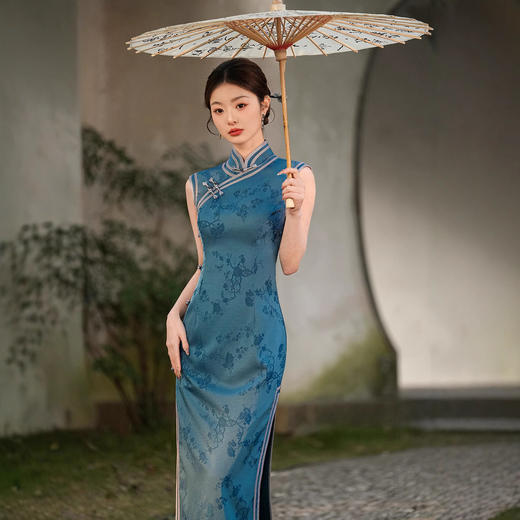 日常无袖气质双包边，订婚显白改良旗袍裙XL1252 商品图1