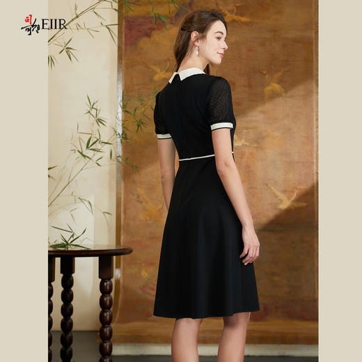 司歌弹力翻领短袖收腰连衣裙A911242X 商品图3