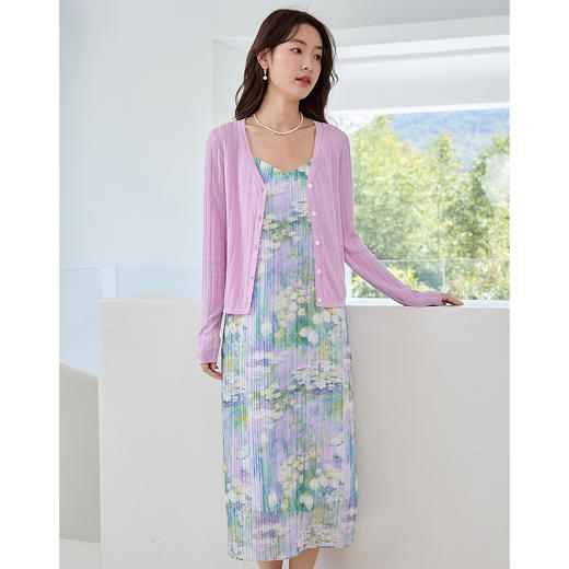 【专属特价】熙世界100%天丝针织开衫薄2025夏日新款宽松冰丝空调衫防晒罩衫 商品图4