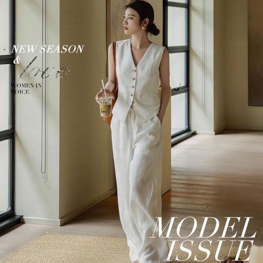 老钱风亚麻三件套，法式穿搭极简有气场，精致利落线条感【G】 商品图0