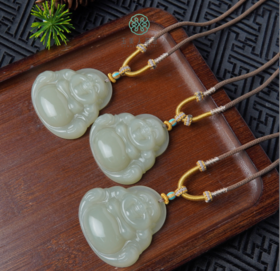 玉美人菲菲-和田玉佛公吊坠约50mm-多样性发一