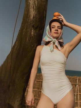 HAI｜51105 Second Skin oneshoulder Twist Onepiece  [复肤 珠光 单肩扭结连体泳衣]