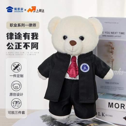 【律师站姿熊】可定制创意毛绒职业小熊公仔儿童玩具服装可脱送礼礼物 商品图0