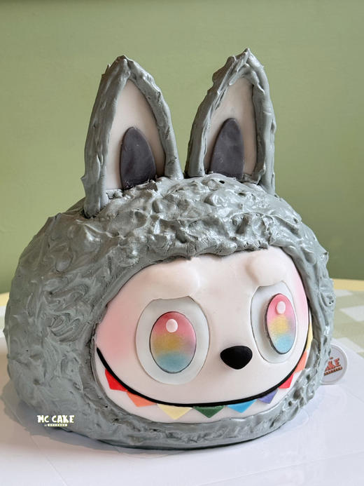 灰色labubu 立体头像蛋糕【色素较深，介意勿拍】 商品图1