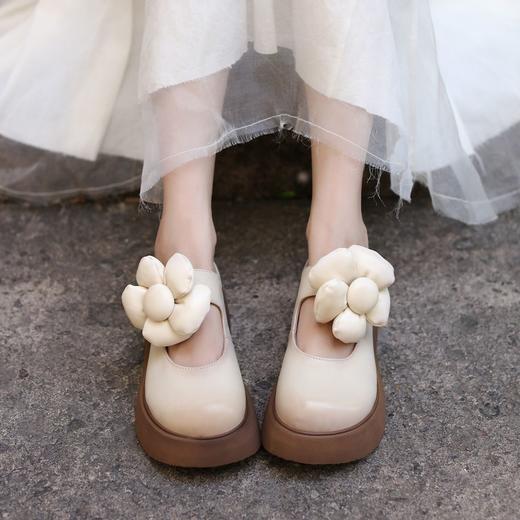 【里外全皮】包头花朵拖鞋25夏新款百搭松糕底超轻凉拖鞋-BB 商品图0