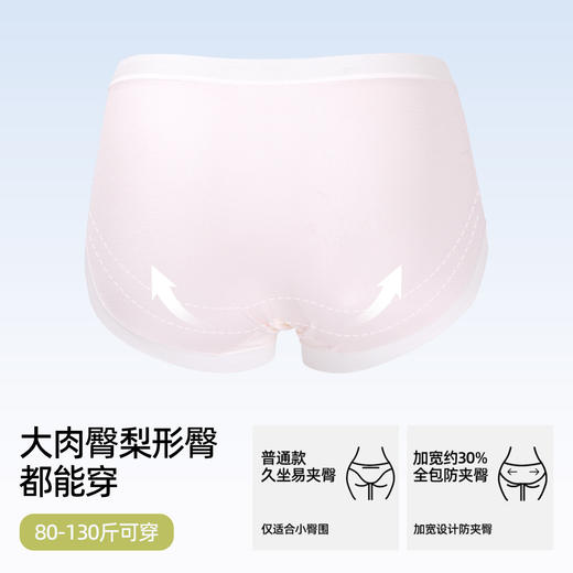 【3条装】熳洁儿 莫代尔女士内裤含桑蚕丝中低腰包臀蕾丝拼接性感25262120 商品图3