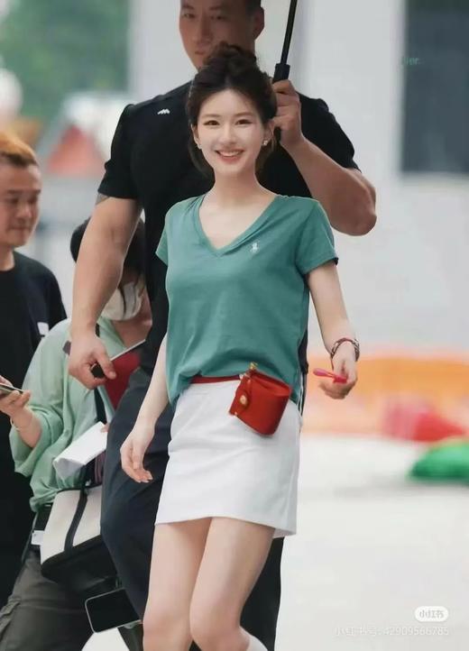 经典12色~赵露思同款拉夫劳*仑 V领纯棉刺绣小战马刺绣短袖 商品图0