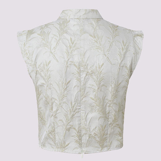 清冷新中式收腰上衣雪纺衫高级气质感女装修身显瘦(货号:MF86TP002C1003) 商品图4