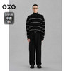GXG男装   100%羊毛黑白条纹毛衫男通勤 24年冬G24X204018 商品缩略图1