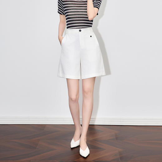 「高货wl」全新升级【铂金会员201/天猫269/差价68】(11232)洛诗琳时尚通勤简约五分裤2025夏季高腰垂感直筒短裤女 商品图0