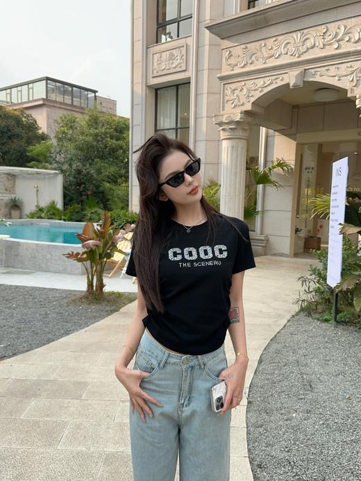 【YW】无忧购“清仓大促”韩版复古休闲重工烫钻短袖T恤X605/2401（截单后3-5天发货) 商品图7