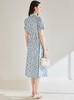 原单剪标之禾抗皱全棉印花蓝色扬帆衬衫领连衣裙 商品缩略图5