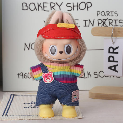 超Q萌拉布布labubu娃衣17cm挂件一代着替娃衣毛绒公仔搪胶脸换装衣服 商品图3