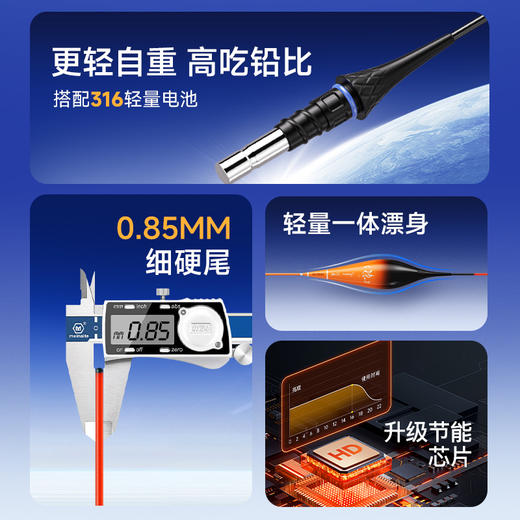 佳钓尼OLED夜光漂咬钩变色浮漂日夜两用电子漂醒目鲫鱼漂（316） 商品图1