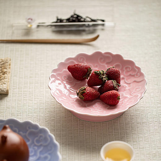 【古韵祥云高足果盘】中式禅意高脚盘陶瓷茶点盘客厅水果盘糕点干果点心盘家用复古 商品图7