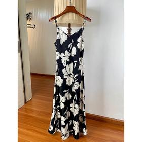 【门店同款】ENJOY夏季复古斜裁印花长裙 162272551