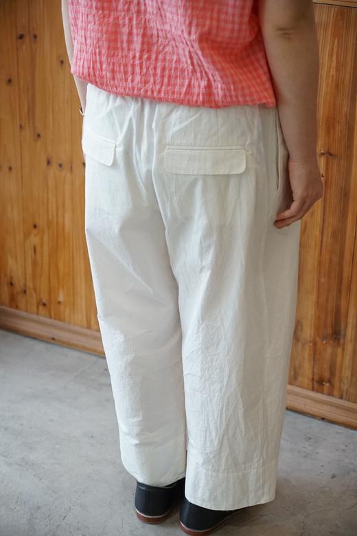 apuntob 宽松裤腰白色棉质裤子 商品图1