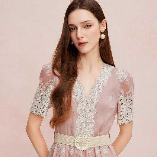 QF8C7斯尔丽25新款法式浪漫海边度假茶歇收腰放摆显瘦高雅连衣裙 商品图4