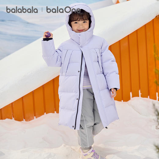巴拉巴拉儿童羽绒服中长款冬加厚外套男女童连帽亲子装防风防泼水 商品图2