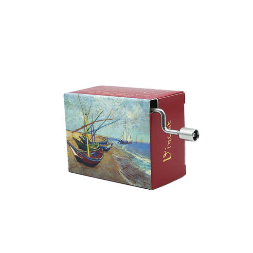 58133梵高音乐盒"圣玛丽拉莫尔海滩的渔船""Free as the wind"自由的风 商品图0