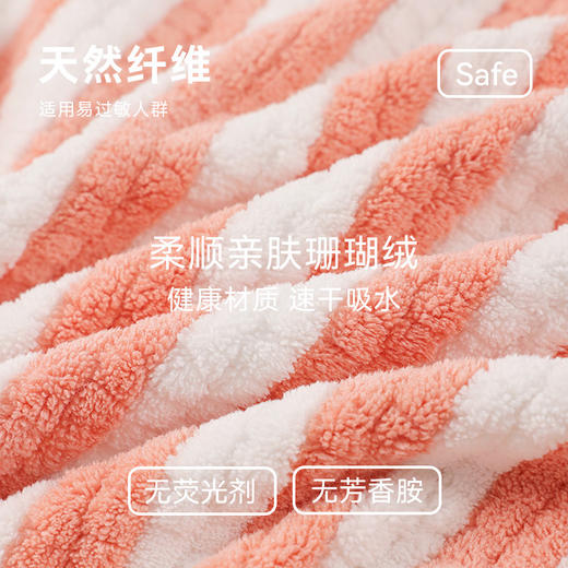 三利毛巾新款彩条菠萝格干发帽单层吸水包头毛巾洗头条纹浴帽吸水干发帽 商品图1