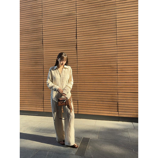 UMILAB｜风竹*静奢亚麻系列 法国雨露麻呼吸感老钱衬衫/长裤E238W 商品图3