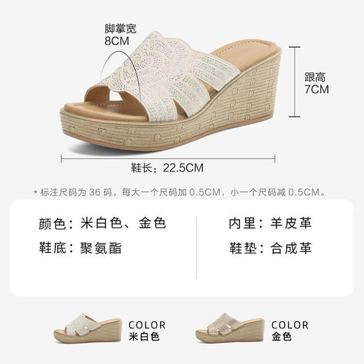 【坡跟拖鞋】25夏季新款厚底防水台经典女鞋休闲增高凉拖鞋女-BB 商品图1