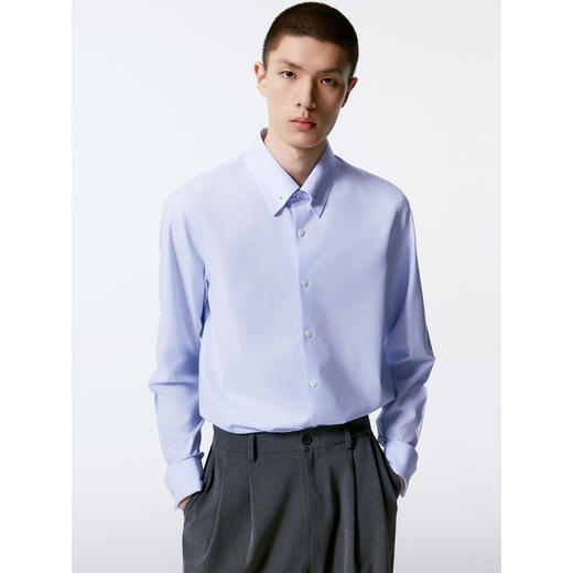 GXG男装 多色基础通勤免烫翻领长袖衬衫  秋季热卖G24X033035 商品图4