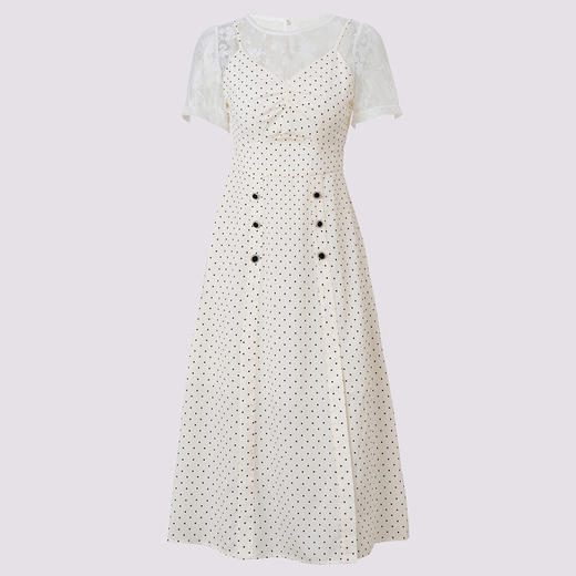 法式浪漫连衣裙长裙波点高级感超仙连衣裙(货号:MS85DR301D0003) 商品图0