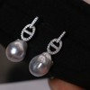 【甄珠贝】澳白巴洛克 丝绒冷光感 强光 10-11mm 猪鼻款时髦耳环 925纯银精工配件 商品缩略图2