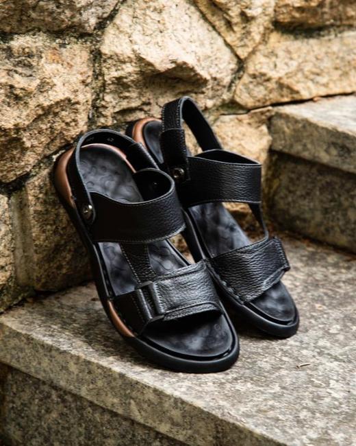 高品质品牌男士牛皮凉鞋/拖鞋，鞋面牛皮，内里亲肤，好穿不磨脚，夏天穿真舒服！ 商品图0