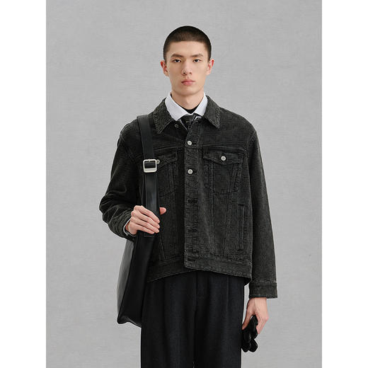 GXG男装 暗纹提花牛仔夹克通勤外套 24冬热卖G24XE84005 商品图2