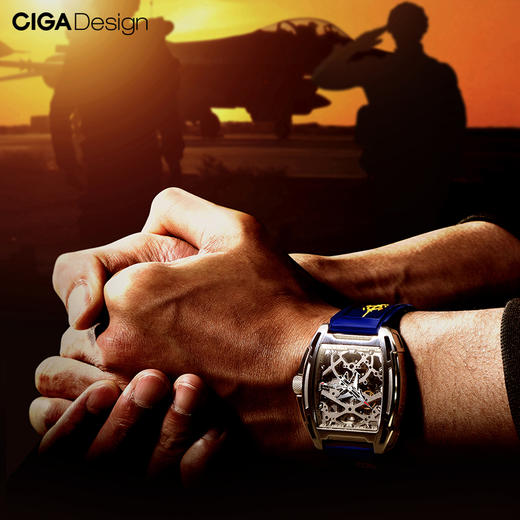 CIGA design玺佳机械表Z系列航母主题手表男士镂空经典酒桶型腕表 商品图2