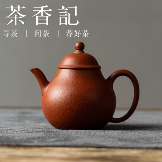 茶香记 涤壶澄心宜兴紫砂壶小煤窑朱泥逸公瓢瓜壶130ml茶壶 商品图0