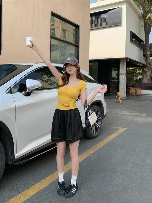 【YW】无忧购“清仓大促”韩系复古简约百搭A字阔腿休闲短裤8027# 商品图11