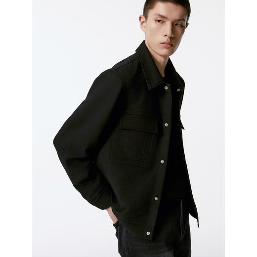 GXG男装  肌理面料翻领夹克男外套 24秋季热卖G24X213053 商品图2