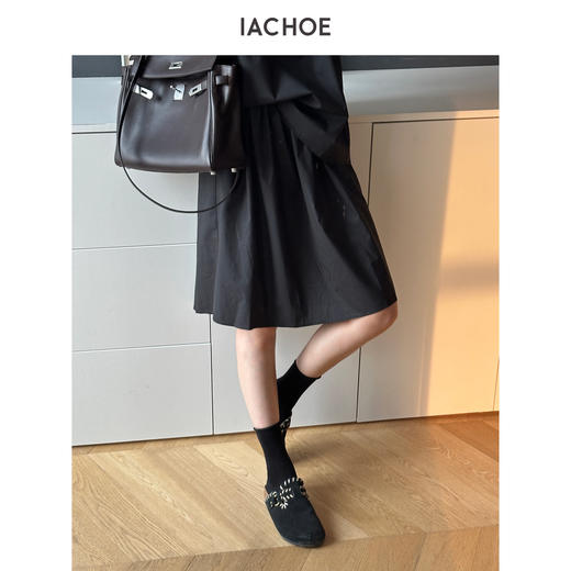 棉仓3631517008-IACHOE小个子时尚夏季黑色薄款半身裙短裙 商品图2