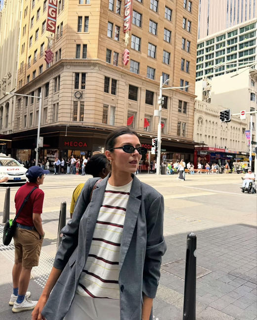 613-1 出澳洲正单 如jia白送 venroy有机棉 情侣款 宽松条纹短袖T恤 我穿M宽松大气 商品图5