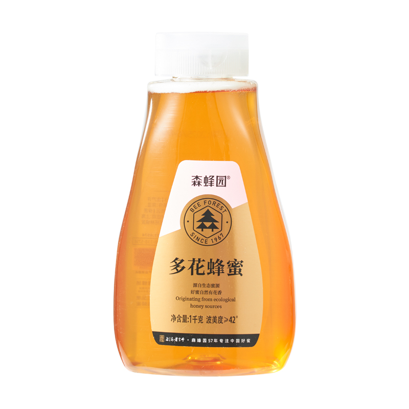 上海森蜂园多花蜂蜜1kg（三角瓶）