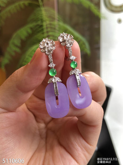 冰艳紫罗兰方扣耳坠【5110606】具体价格微信咨询 商品图3